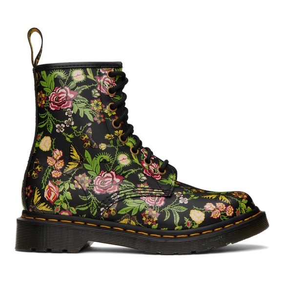 Doc Martens Floral Bloom Leather Lace-Up Boots - Picture 5 of 6